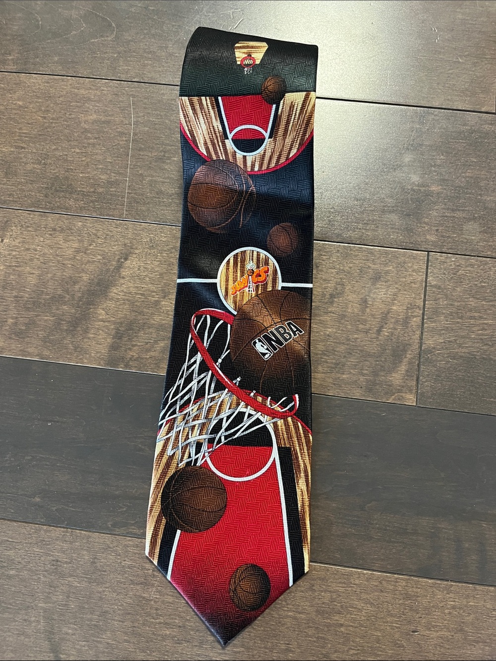 NBA Basketball Hoop & Balls Silk Tie - Sonics